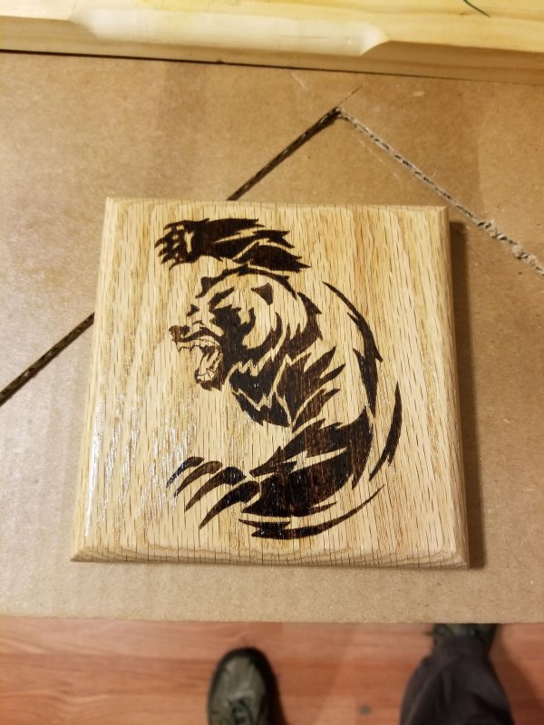 гравировка медведь