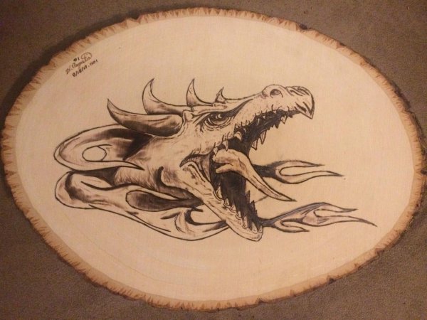 пирография дракон