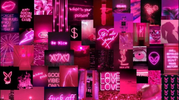розовый неон