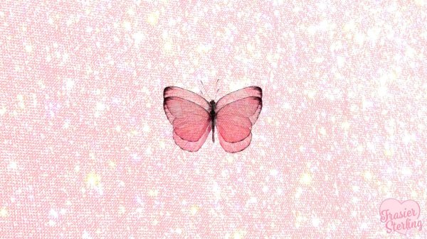 glitter pink butterfly wallpaper