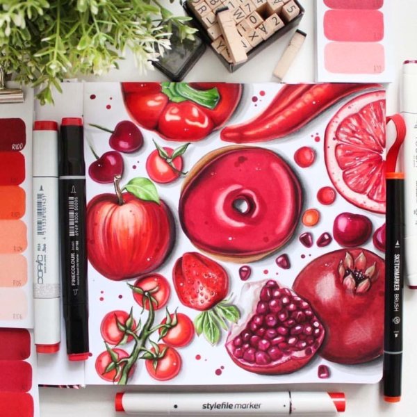 скетчинг еда