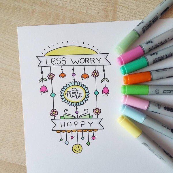 идеи для рисунков маркерами легко