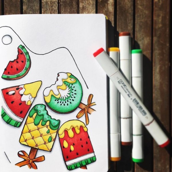 рисунки для срисовки маркерами для начинающих