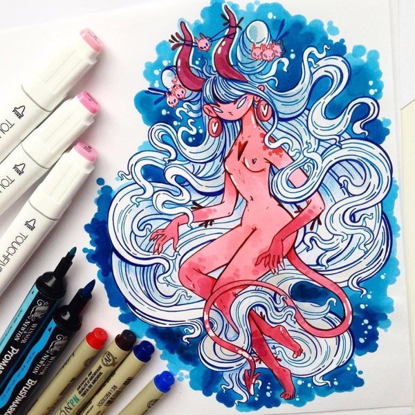 рисунки фломастерами