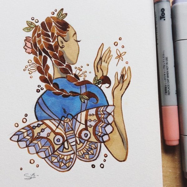 сложные рисунки фломастерами