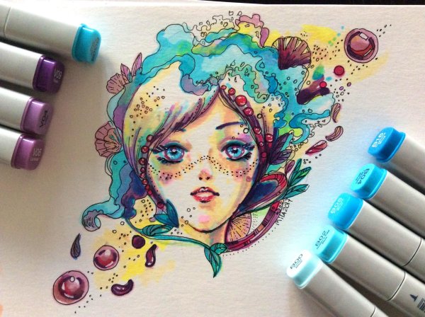 скетчи фломастерами