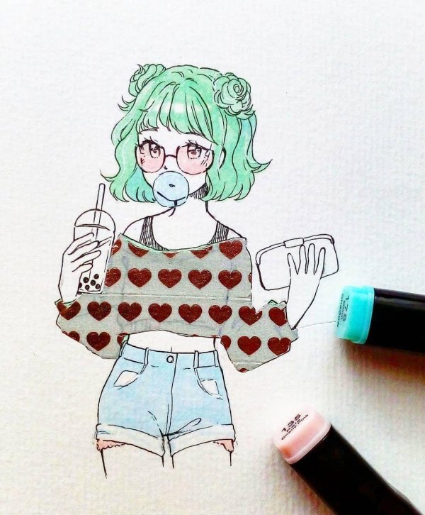 маркерами рисунки