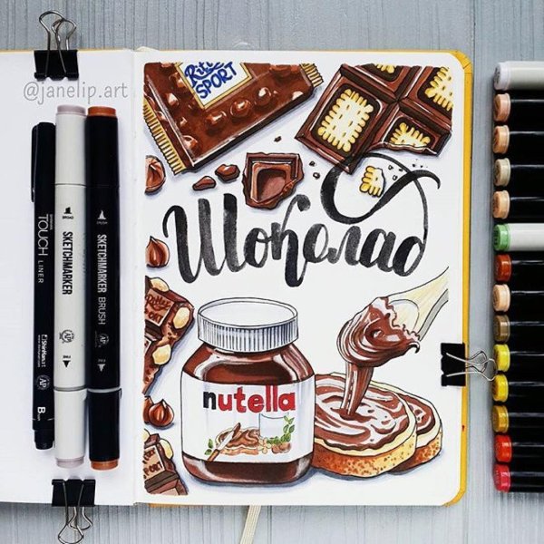 скетчи маркерами