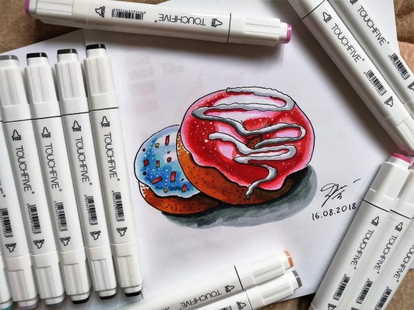 рисование маркерами для скетчинга