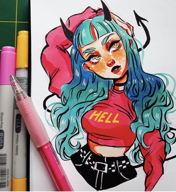 стили рисования маркерами