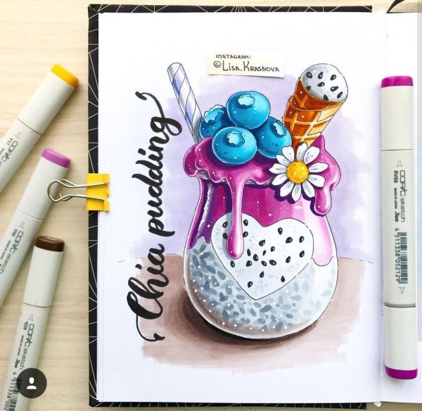 скетчинг маркерами лизы красновой