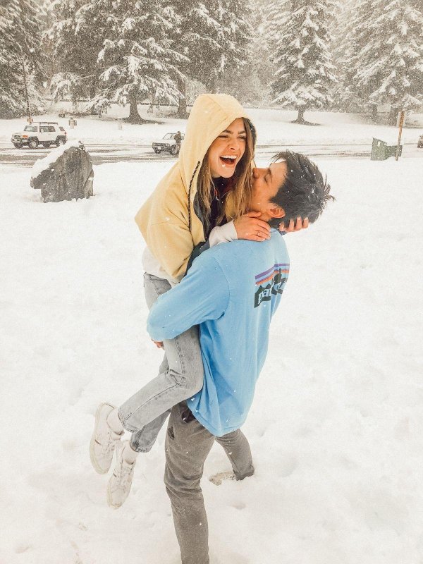 влюбленная пара зима