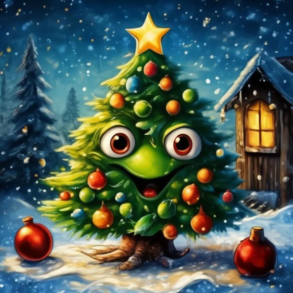 мультяшная елочка