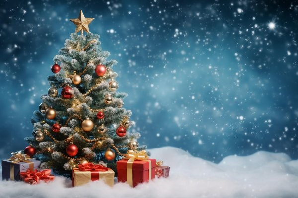 зимний фон с елкой