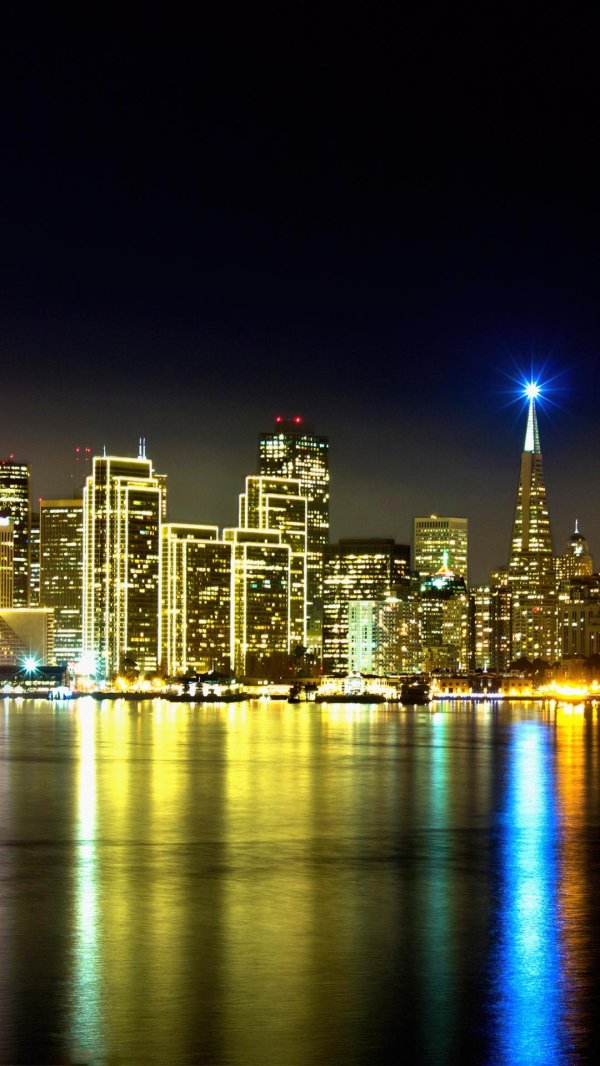 san francisco skyline at night
