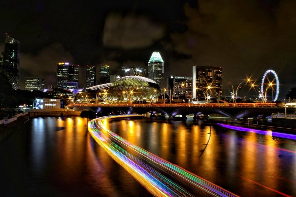 сингапур улицы ночью