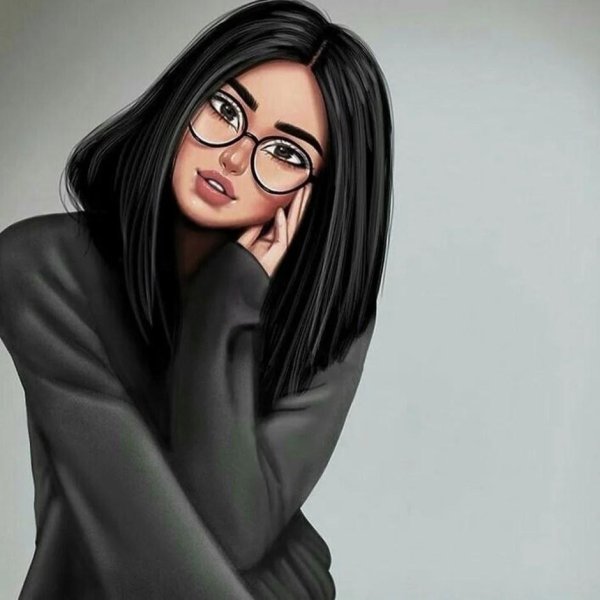 брюнетка рисунок