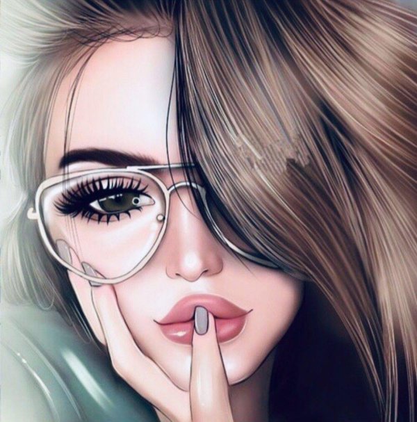 девушка с очками