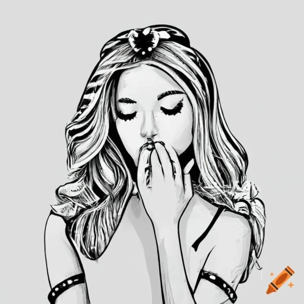 девушка раскраска