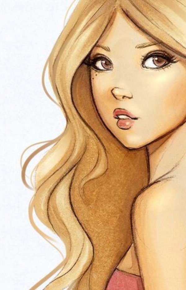 нарисованная блондинка