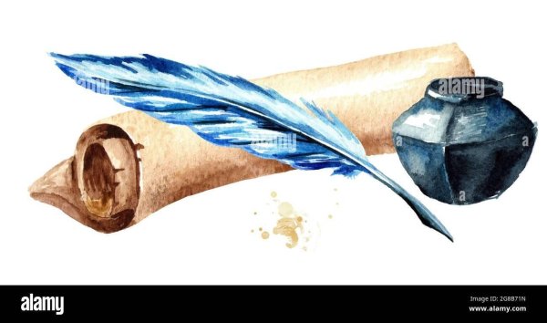 чернильница акварель
