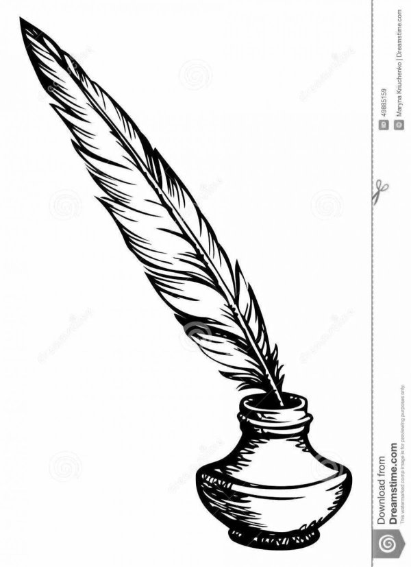 чернильница с пером