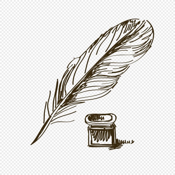 чернильница с пером