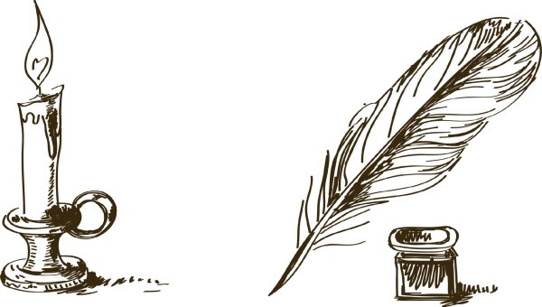 чернильница с пером