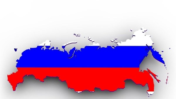 россия на карте с флагом