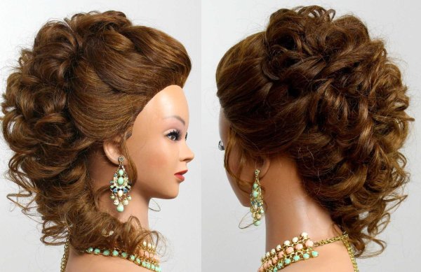 вечерние прически на средние волосы