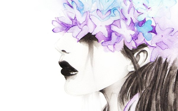 рисунки акварелью девушки