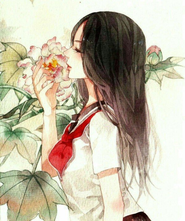 Рисованные девочек с цветами