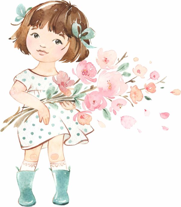 акварельные девочки для метрики