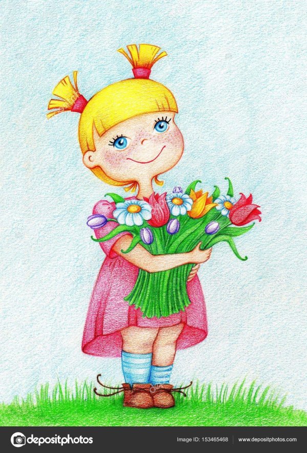 детский рисунок девочка