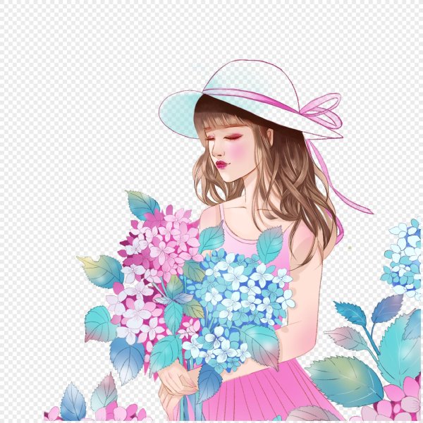 девушка с цветам