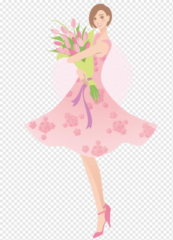 женщина с цветами