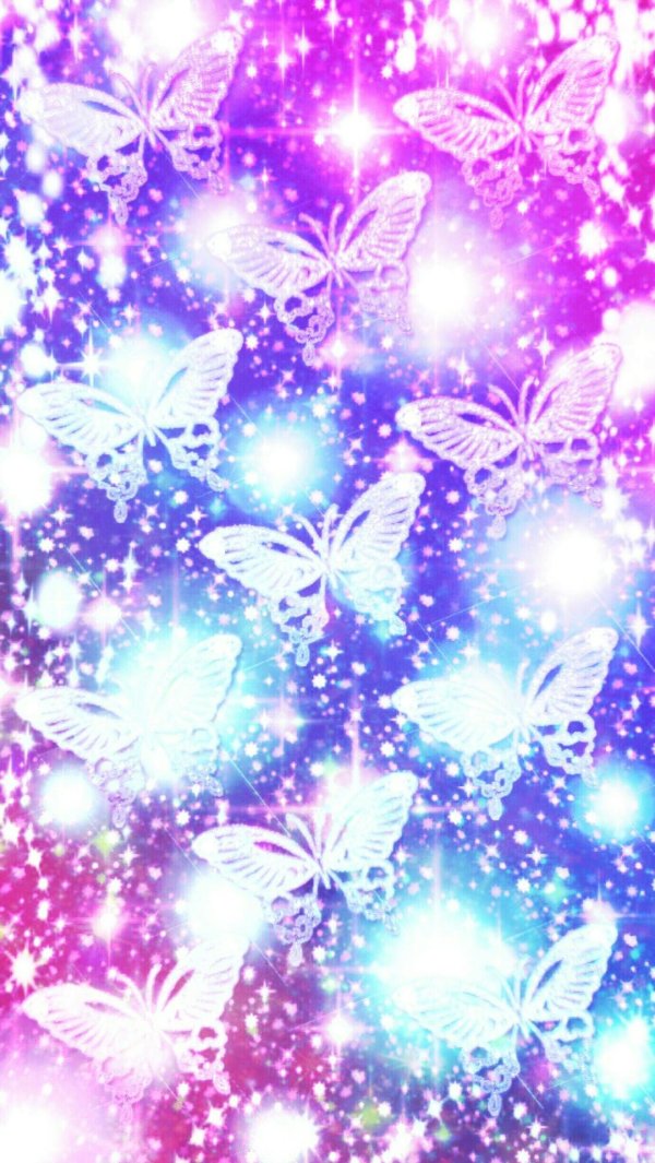 glitter pink butterfly wallpaper