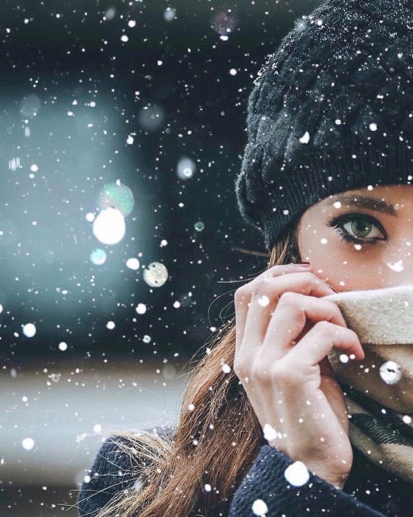 девушка зимой