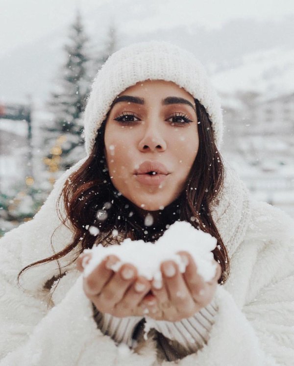 девушка зимой