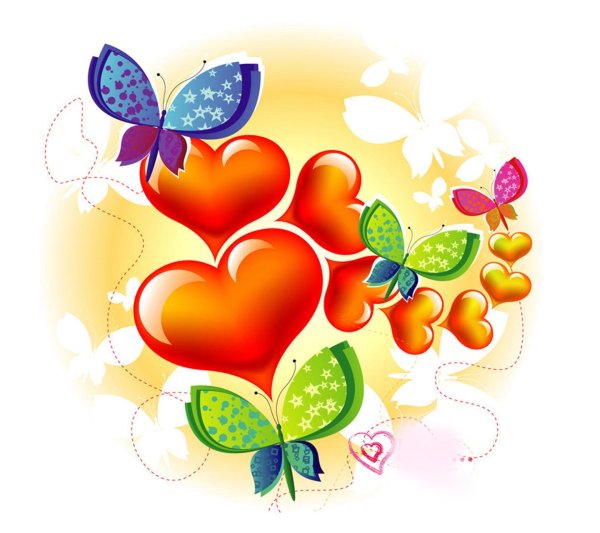 разноцветное сердечко