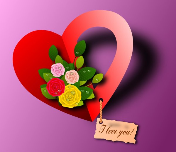 сердце и цветы