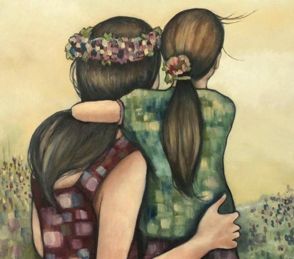 подруги иллюстрация