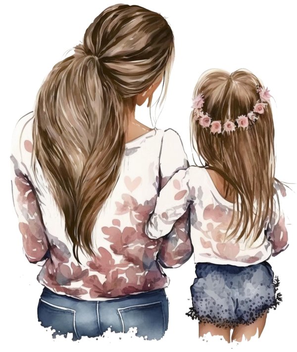 мать и дочь рисунок