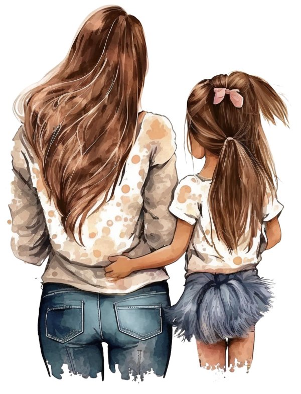 мать и дочь рисунок