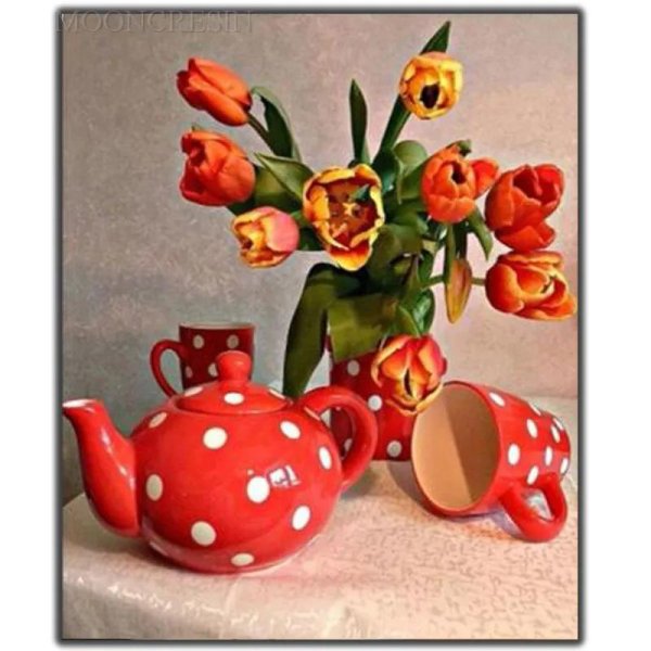 чайник флеся 600мл красный горох vttytpl600