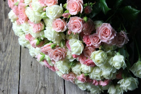 кустовые розы большой букет