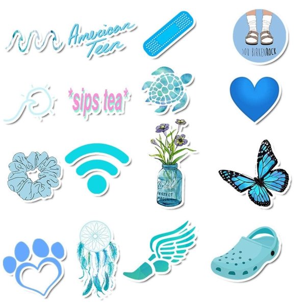 голубые стикеры