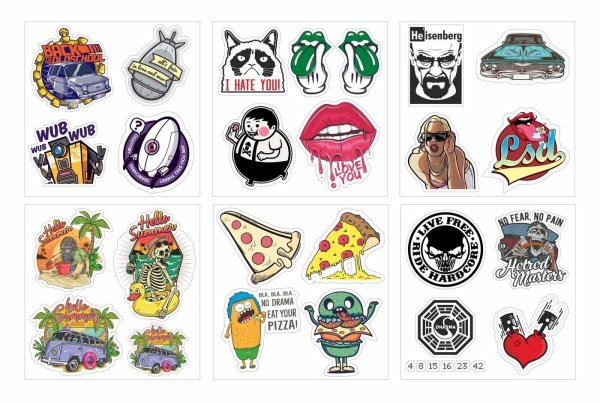 набор наклеек стикеров