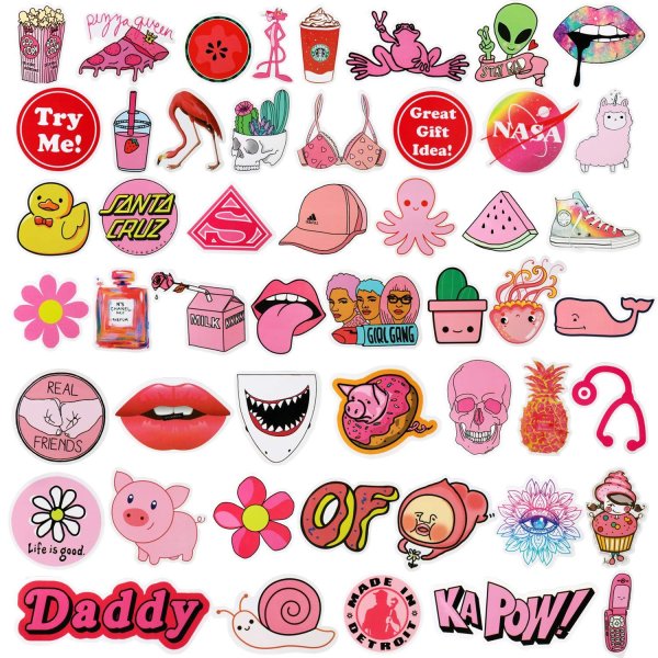 розовые наклейки