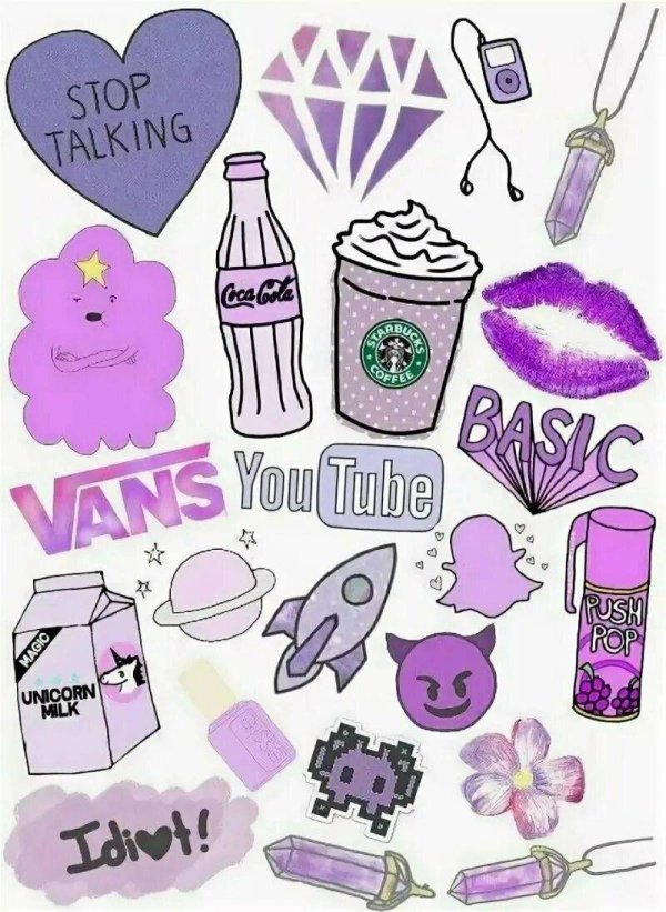 наклейки фиолетовые